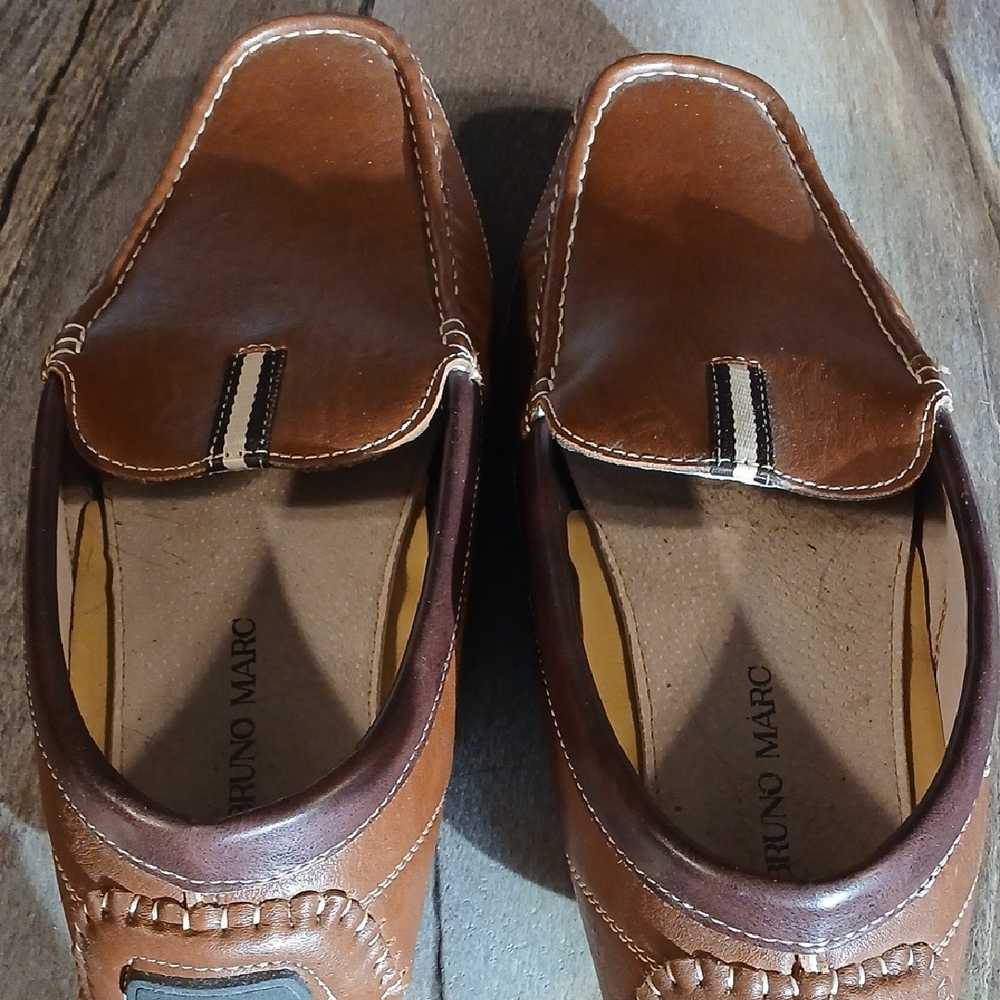 Bruno Marc Men's Tan Leather Loafers